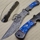 New Damascus Bowie Knife Custom Handmade Damascus Steel Hunting Knife With Corain Handle