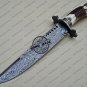 Damascus Bowie Knife Custom Handmade Damascus Steel Hunting Damascus Bowie Knife With Stag Handle