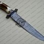 Damascus Bowie Knife Custom Handmade Damascus Steel Hunting Damascus Bowie Knife With Stag Handle