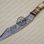 Fancy Damascus Bowie Knife Custom Handmade Damascus Steel Hunting Damascus Bowie Knife Cow Wood