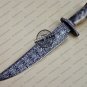 Damascus Bowie Knife Custom Handmade Damascus Steel Hunting Damascus Bowie Knife Colored Bone Handle