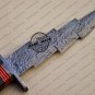 Damascus Bowie Knife Fixed Blade Handmade Damascus Steel Hunting Knife With Rose Wood Handle