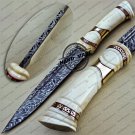 Fixed Blade Damascus Skinner Knife Custom Handmade Damascus Steel Hunting Knife With Bone Handle