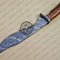 Damascus Bowie Knife Custom Handmade Damascus Steel Hunting Knife With Colored Bone Handle