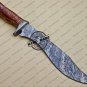 Damascus Bowie Knife Custom Handmade Damascus Steel Hunting Knife With Colored Bone Handle