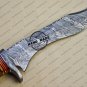 Damascus Bowie Knife Custom Handmade Damascus Steel Hunting Knife With Colored Bone Handle