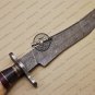 Damascus Bowie Knife Custom Handmade Damascus Steel Hunting Knife With Bone Handle