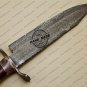 Damascus Bowie Knife Custom Handmade Damascus Steel Hunting Bowie Knife With Colored Bone Handle
