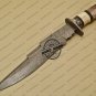Damascus Bowie Knife Custom Handmade Damascus Steel Hunting Knife With Colored Bone Handle Sheaths