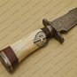 Damascus Bowie Knife Custom Handmade Damascus Steel Hunting Knife With Bone Rose Wood Handle Sheaths