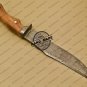 Damascus Bowie Knife Custom Handmade Damascus Steel Hunting Knife + Cow Wood Handle Leather Sheaths