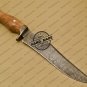 Damascus Bowie Knife Custom Handmade Damascus Steel Hunting Knife + Cow Wood Handle Leather Sheaths