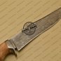 Damascus Bowie Knife Custom Handmade Damascus Steel Hunting Knife + Cow Wood Handle Leather Sheaths