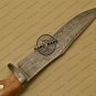 Damascus Bowie Knife Custom Handmade Damascus Steel Hunting Knife + Cow Wood Handle Leather Sheaths