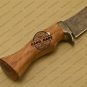 Damascus Bowie Knife Custom Handmade Damascus Steel Hunting Knife + Cow Wood Handle Leather Sheaths