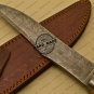 Damascus Bowie Knife Custom Handmade Damascus Steel Hunting Knife + Cow Wood Handle Leather Sheaths