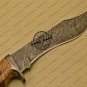 Damascus Bowie Knife Custom Handmade Damascus Steel Hunting Knife Cow Wood Handle Leather Sheaths