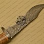 Damascus Bowie Knife Custom Handmade Damascus Steel Hunting Knife Cow Wood Handle Leather Sheaths