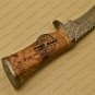Damascus Bowie Knife Custom Handmade Damascus Steel Hunting Knife Cow Wood Handle Leather Sheaths