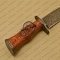 Damascus Bowie Knife Custom Handmade Damascus Steel Hunting Knife Pakka Wood Handle Leather Sheaths