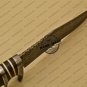 Damascus Bowie Knife Custom Handmade Damascus Steel Knife With Cow Wood Handle Leather Sheath