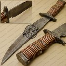 Damascus Bowie Knife Custom Handmade Damascus Steel Hunting Knife With Pakka Wood Handle Sheaths