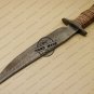 Damascus Bowie Knife Custom Handmade Damascus Steel Hunting Knife With Pakka Wood Handle Sheaths