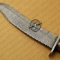 Damascus Bowie Knife Custom Handmade Damascus Steel Hunting Knife + Colored Red Bone Handle Sheaths
