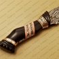 Custom Handmade Damascus Steel Hunting Knife Amazing Bowie Knife Buffalo Horn Handle Leather Sheath