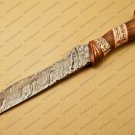 Custom Handmade Damascus Steel Hunting Knife New Damascus Amazing Bowie Knife With Olive Wood Handle