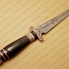 Custom Handmade Damascus Steel Hunting Knife New Damascus Amazing Bowie Knife With Buffalo Horn