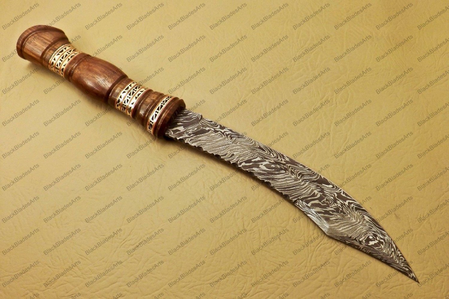 Amazing Damascus Bowie Knife Custom Handmade Damascus Steel Hunting Knife Beautiful Damascus Bowie