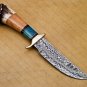 Personalized Hand Made Beautiful Stage and Kowa Wood Handle Damascus Steel Hunting Gift for Men