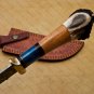Personalized Hand Made Beautiful Stage and Kowa Wood Handle Damascus Steel Hunting Gift for Men