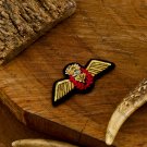 Elegant Bullion Wire Embroidered Badges Custom Handcrafted Patches for Jackets, Hats, Apparel Unique