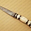 Bowie Knife Steel Hunting Knife Beautiful Damascus Bowie Knife Camel Bone Buffalo Horn Great Handle