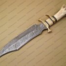 Amazing Damascus Bowie Knife Custom Handmade Damascus Steel Hunting Knife Beautiful Damascus Bowie