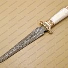 Handmade Damascus Steel Hunting Knife Beautiful Damascus Bowie Knife With Buffalo Horn Great Handle