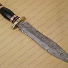 Handmade Damascus Steel Hunting Knife Beautiful Damascus Bowie Knife With Buffalo Horn Great Handle