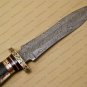 Handmade Damascus Steel Hunting Knife Beautiful Damascus Bowie Knife With Buffalo Horn Great Handle