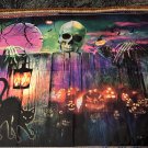 Halloween Blacklight Skeleton & Cat Tapestry