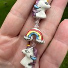 Cute Unicorn & Rainbow Glass Bead Strand