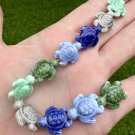 Adorable Glass Turtle Bead Strand