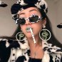 White And Black Frame Sunglasses Free shipping Oval Black Grey Lens Cute shades