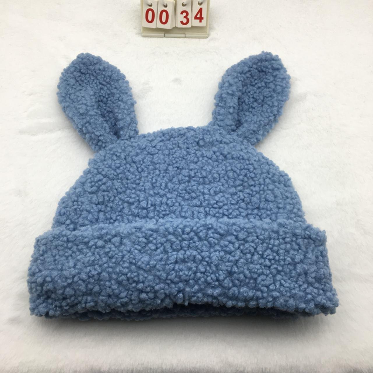 cute rabbit ears warm hat Punk winter blue beanies Free shipping worldwide