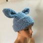 Punk winter blue cute rabbit ears warm hat beanies Free shipping worldwide