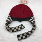Punk winter cute chessboard red unisex balaclava warm hat beanies Free shipping worldwide