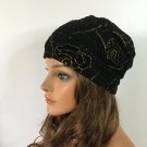 Punk cute rose black hat winter beanies Free shipping worldwide