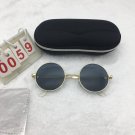 Gold Frame Sunglasses Round Black Grey Lens Cute shades Free shipping 34