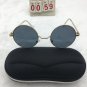Gold Frame Sunglasses Round Black Grey Lens Cute shades Free shipping 34